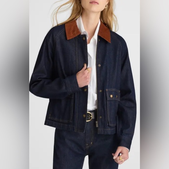 Madewell Jackets & Blazers - MADEWELL THE BARN DENIM CORDUROY COLLAR DENIM JACKET NEW $240